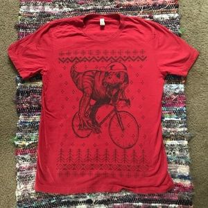 Christmas T-Rex Bicycle T-shirt